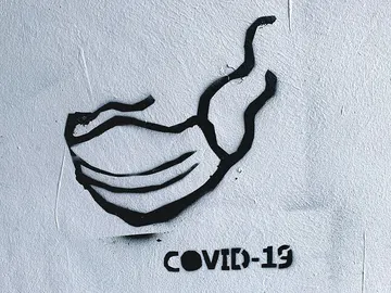Un graffiti del COVID-19 Un graffiti del COVID-19