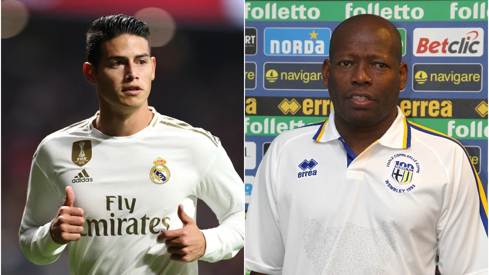 James Rodríguez y Faustino Asprilla