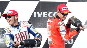 Valentino Rossi y Casey Stoner 