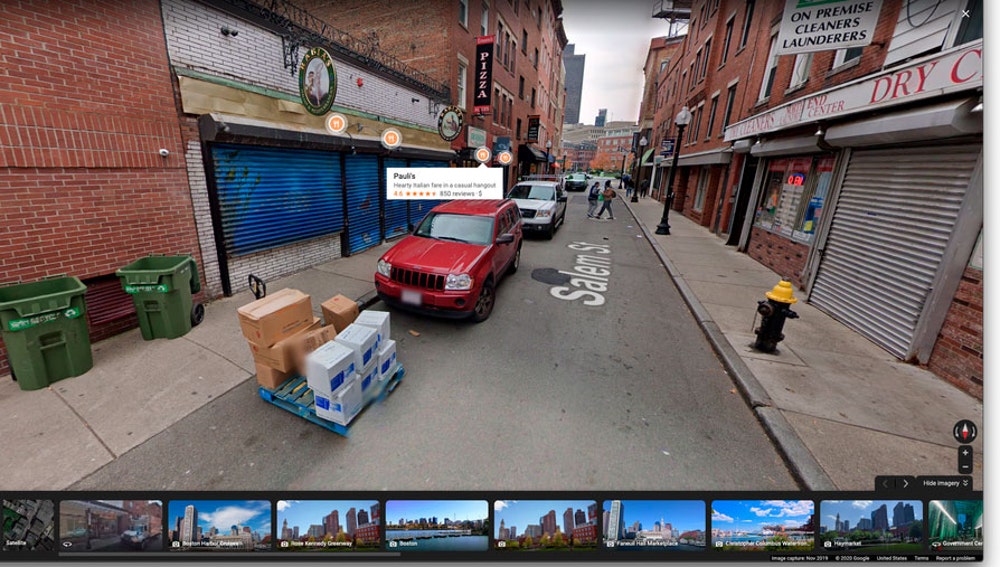 Street View con capa de datos de Google Maps