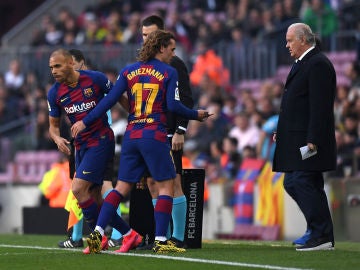 Griezmann y Braithwaite. Griezmann y Braithwaite.