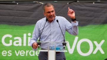 Javier Ortega Smith, secretario general de Vox, en un acto en Pontevedra
