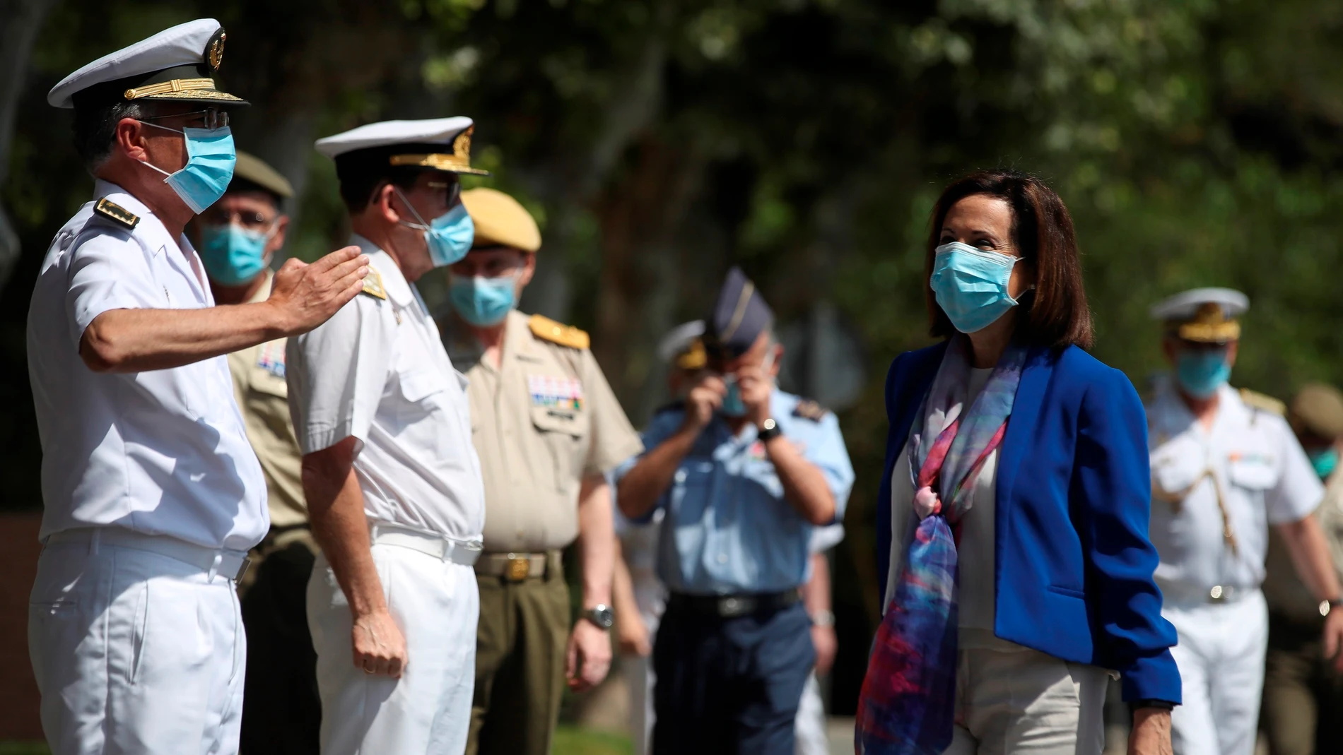 La Ministra de Defensa, Margarita Robles, preside un acto en la Base Militar de Retamar en Pozuelo de Alarcón