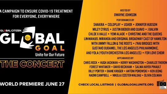 El cartel del concierto Global Goal: Unite for Our Future El cartel del concierto Global Goal: Unite for Our Future