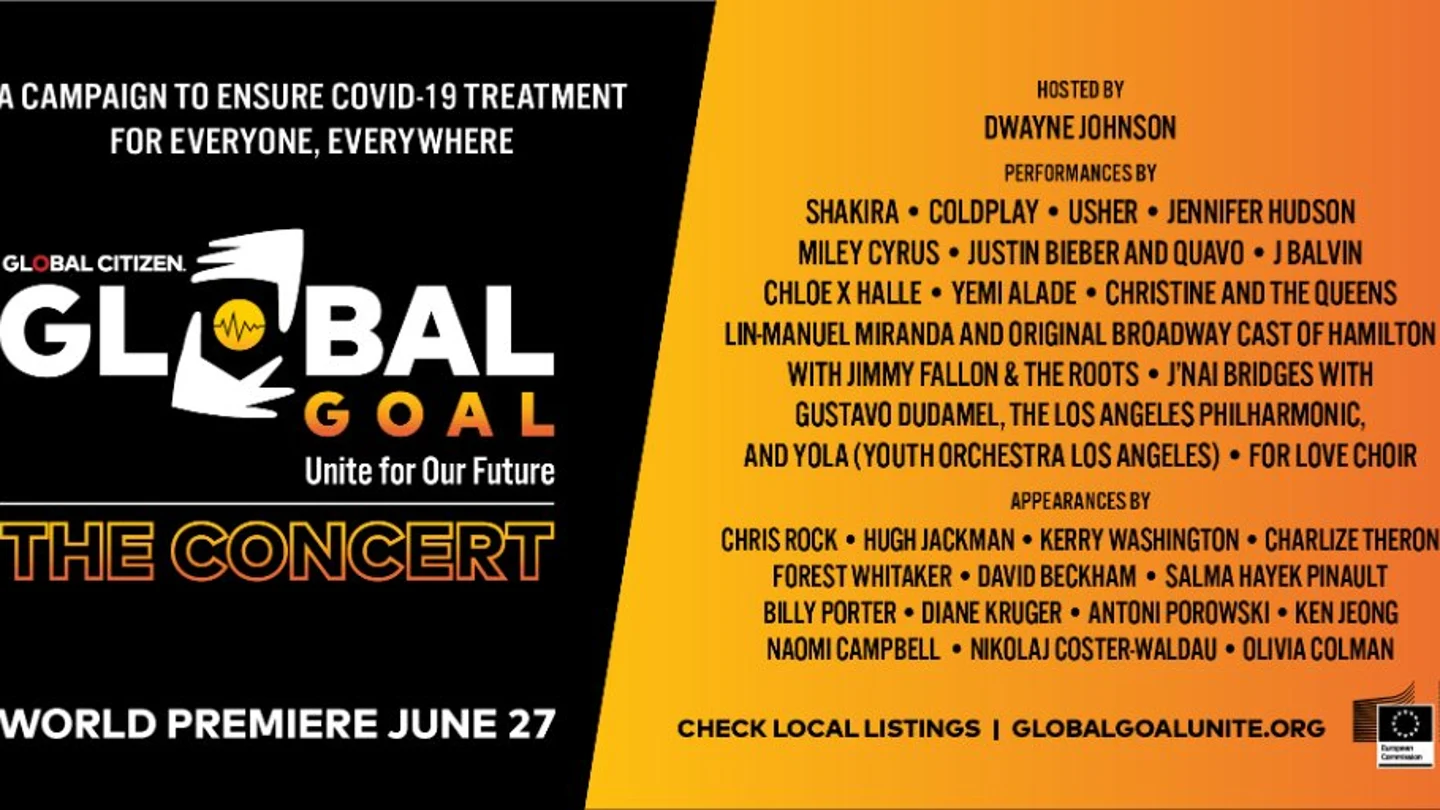 El cartel del concierto Global Goal: Unite for Our Future El cartel del concierto Global Goal: Unite for Our Future