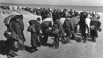 Refugiados republicanos en Francia en marzo de 1939
