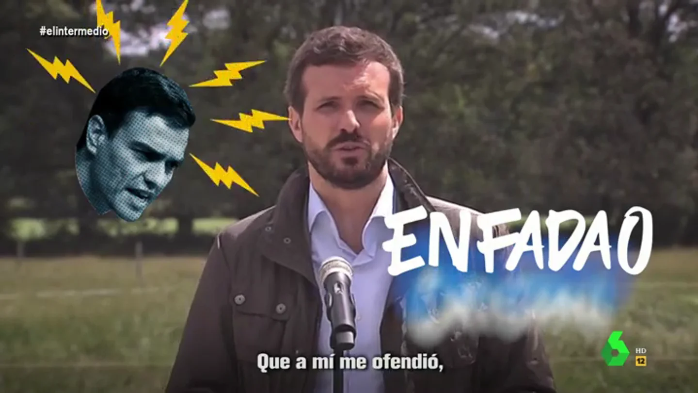 La indignación de Pablo Casado con Pedro Sánchez a ritmo de hit La indignación de Pablo Casado con Pedro Sánchez a ritmo de hit