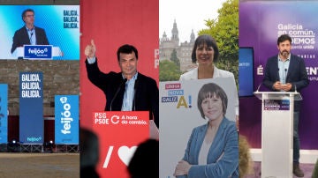 Principales candidaturas que concurrirán a las elecciones gallegas del próximo 12 de julio