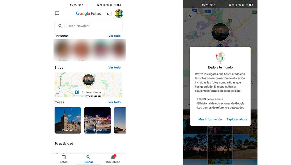 Accediendo al mapa de Google Fotos