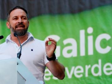 Santiago Abascal, en un mitin en Lugo Santiago Abascal, en un mitin en Lugo