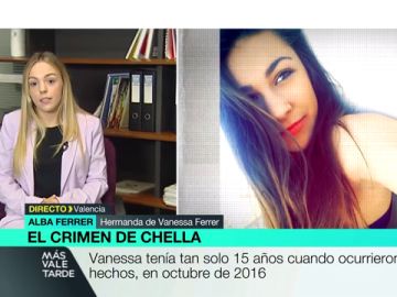 El duro relato de la hermana de Vanessa Ferrer, la joven violada y asesinada con 15 años: "Apenas estaba comenzando a vivir" El duro relato de la hermana de Vanessa Ferrer, la joven violada y asesinada con 15 años: "Apenas estaba comenzando a vivir"