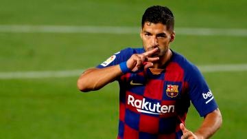 Luis Suárez, tras anotar el gol ante el Espanyol