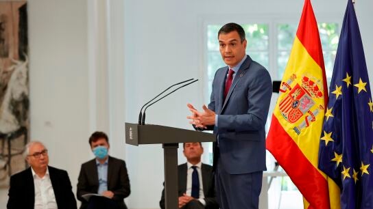 Pedro S&aacute;nchez durante la presentaci&oacute;n del plan