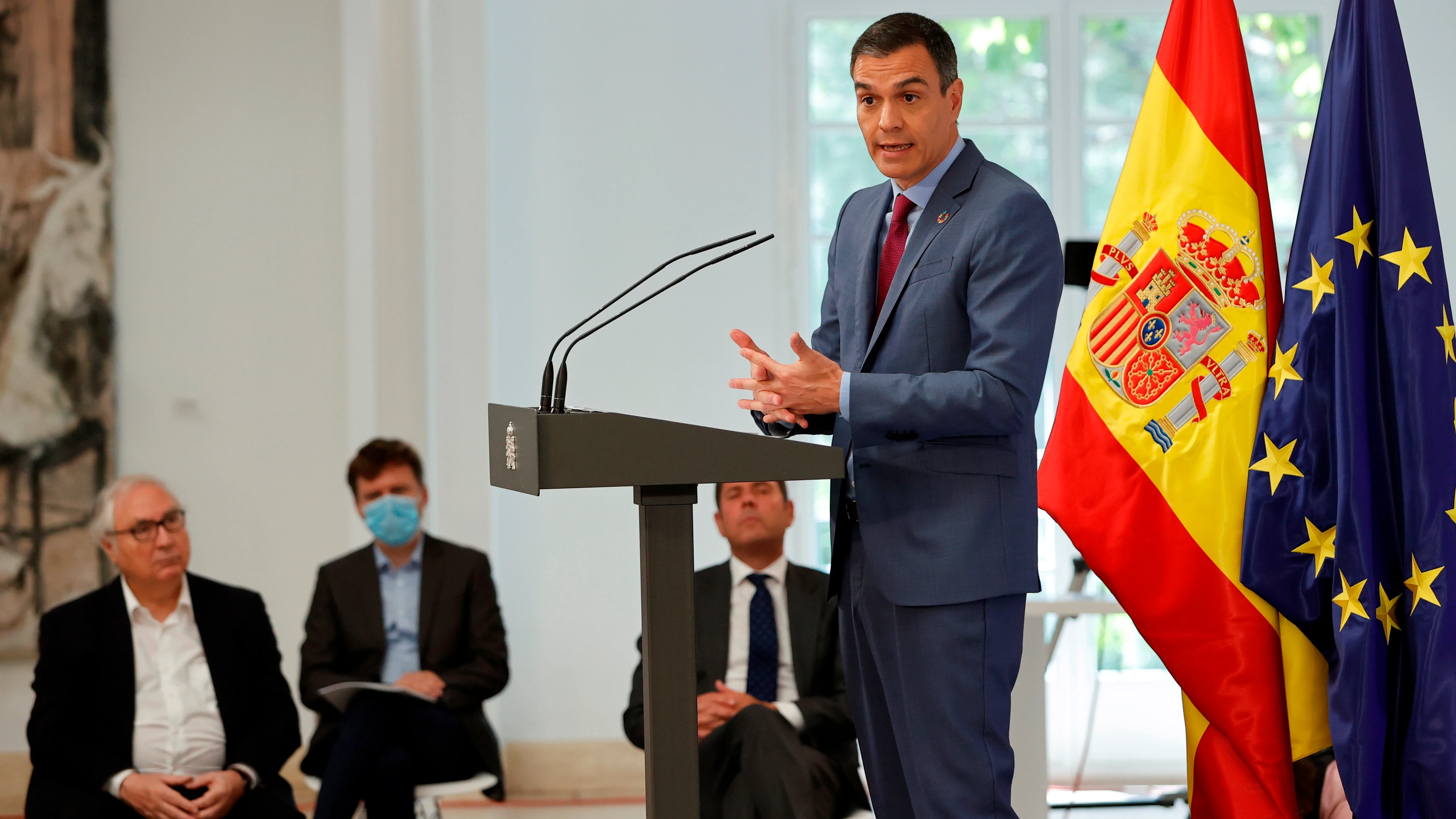 Pedro Sánchez durante la presentación del plan