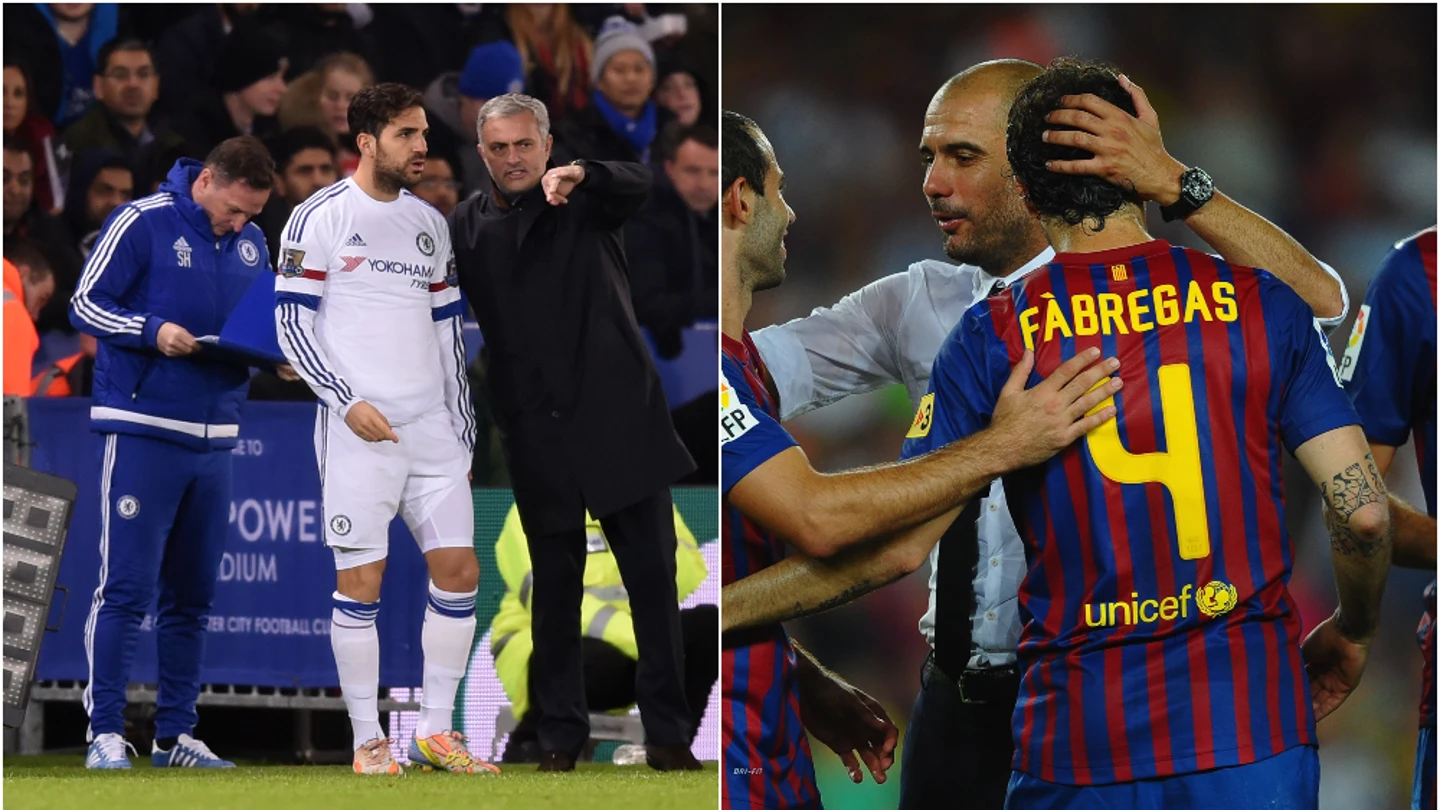 Cesc Fábregas, junto a José Mourinho y a Pep Guardiola Cesc Fábregas, junto a José Mourinho y a Pep Guardiola