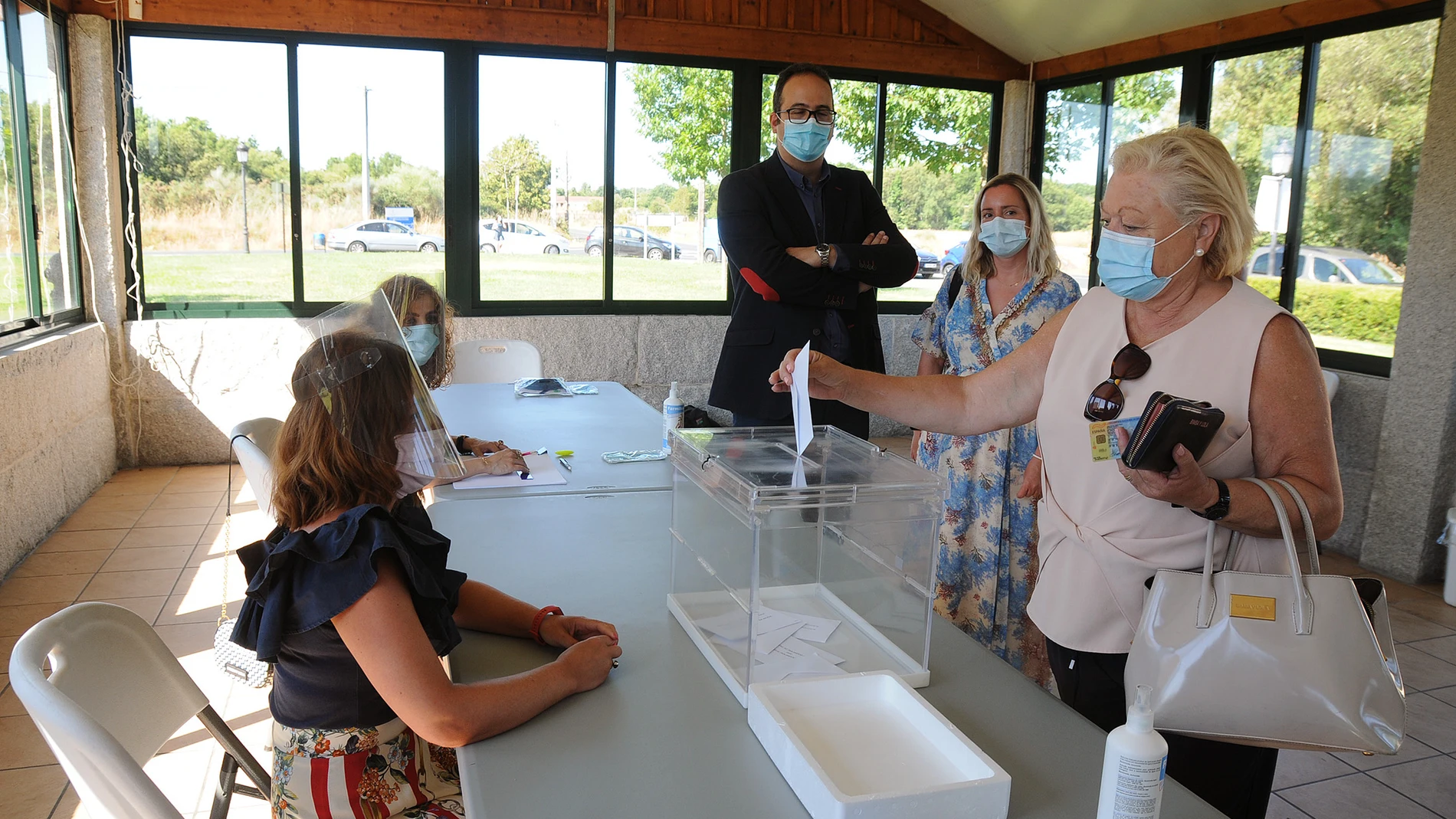 Imagen de un simulacro de las elecciones realizado en Galicia