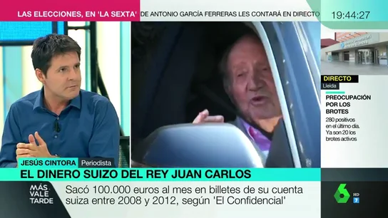 Jesús Cintora, sobre las cuentas de Juan Carlos I: "Algunos amaban mucho a España, pero el sexo lo tenían con Suiza" Jesús Cintora, sobre las cuentas de Juan Carlos I: "Algunos amaban mucho a España, pero el sexo lo tenían con Suiza"