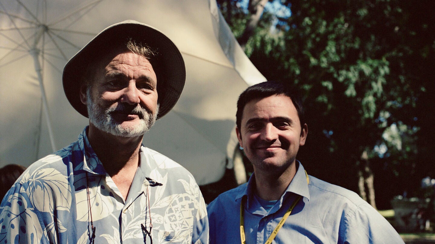 El periodista Tonia Garcia Ramon con el actor Bill Murray