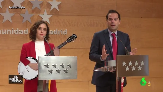 Vídeo de manipulado - Ayuso boicotea a Aguado en plena rueda de prensa Vídeo de manipulado - Ayuso boicotea a Aguado en plena rueda de prensa