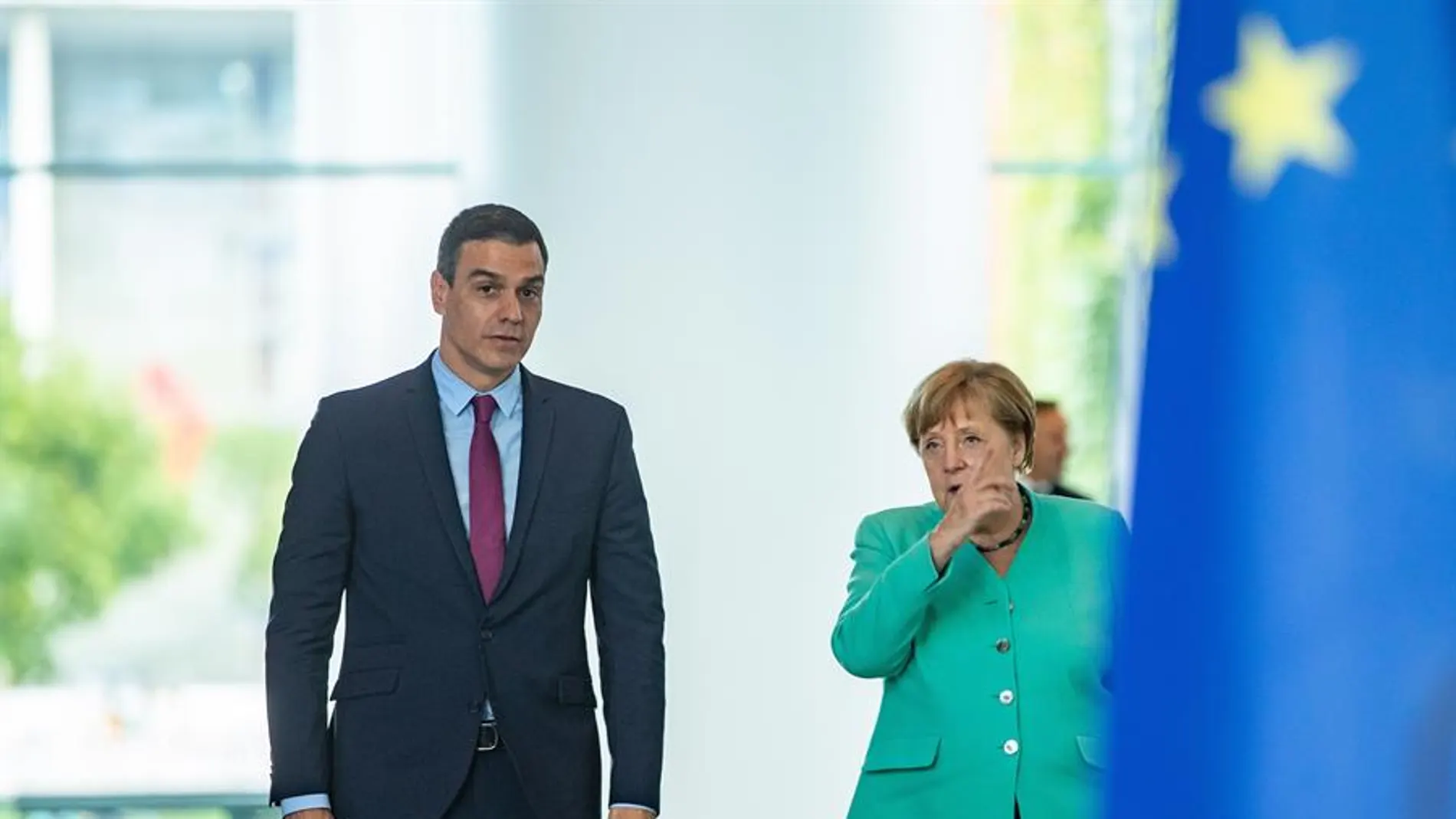 Pedro Sánchez y Angela Merkel, en un encuentro en Bruselas