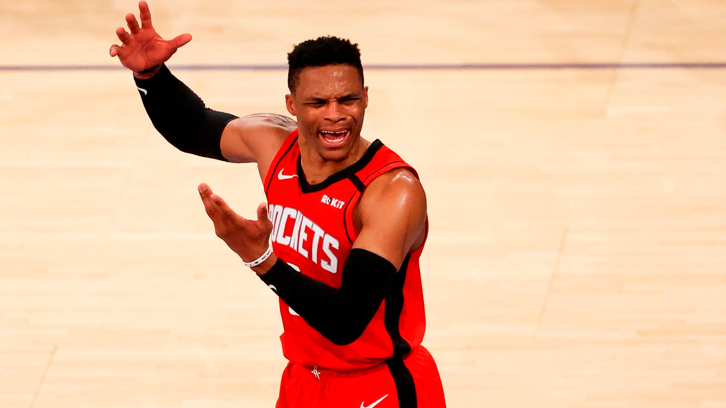 Russell Westbrook, en un partido de los Rockets