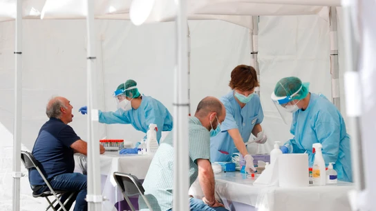 Test de coronavirus. Los vecinos de Ordizia (Gipúzkoa) haciéndose pruebas de coronavirus