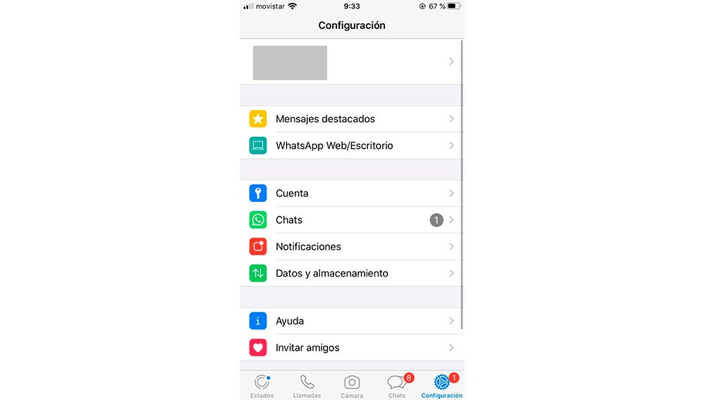 Bloqueo app Whatsapp