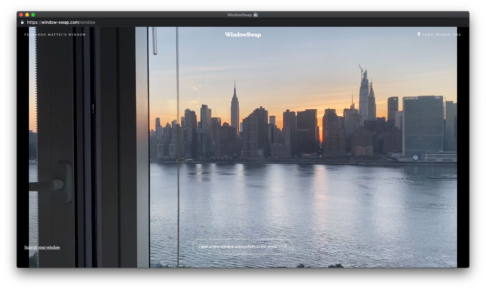 WindowSwap con una ventana que muestra la ciudad de Nueva York