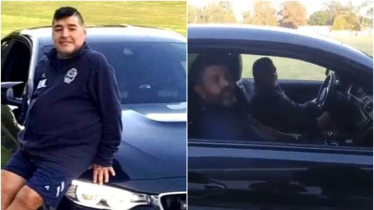 Diego Armando Maradona y su nuevo coche Diego Armando Maradona y su nuevo coche