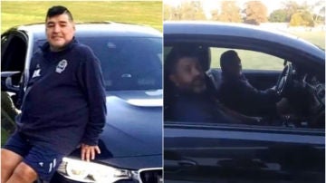 Diego Armando Maradona y su nuevo coche