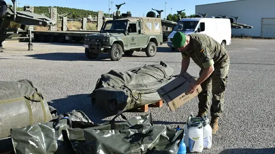 El Ejército se despliega en Albalate para prestar apoyo por un brote de Covid El Ejército se despliega en Albalate para prestar apoyo por un brote de Covid