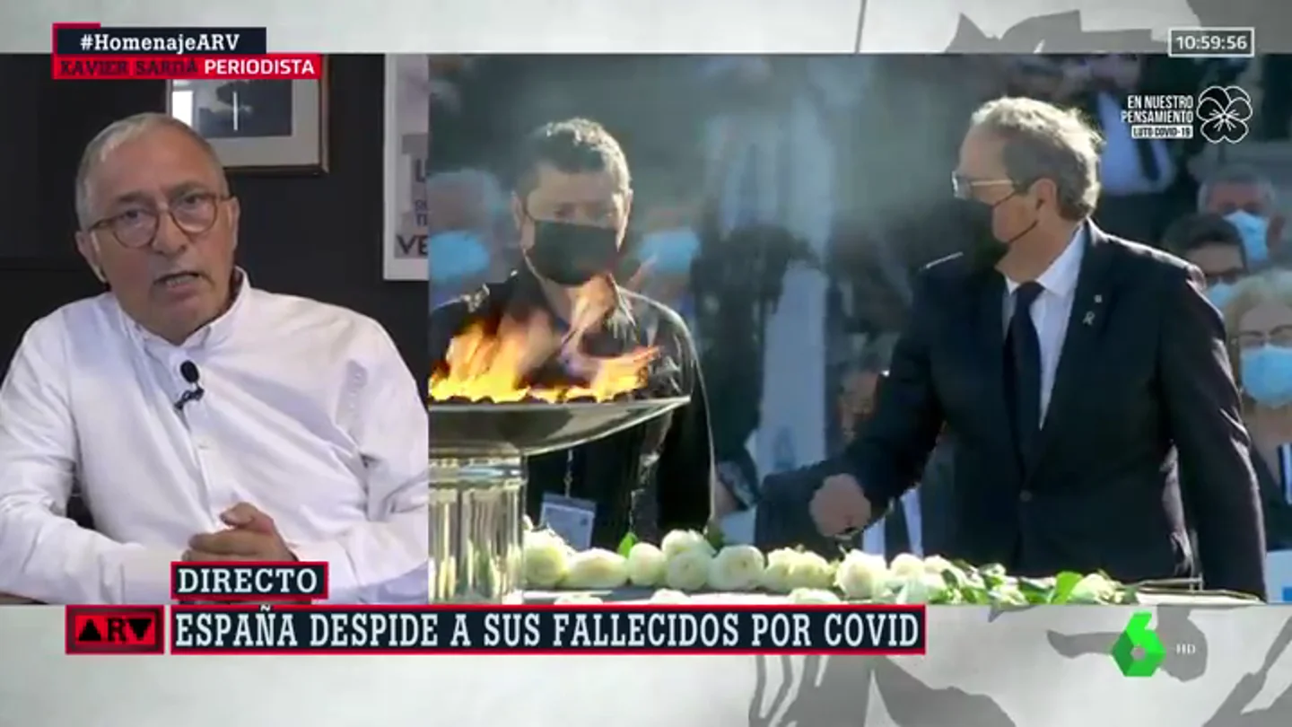 Xavier Sardá en un momento de la entrevista en Al Rojo VIvo Sardá: "Hay mucho idiota que cree que los muertos y los infectados son otros, pero somos nosotros"