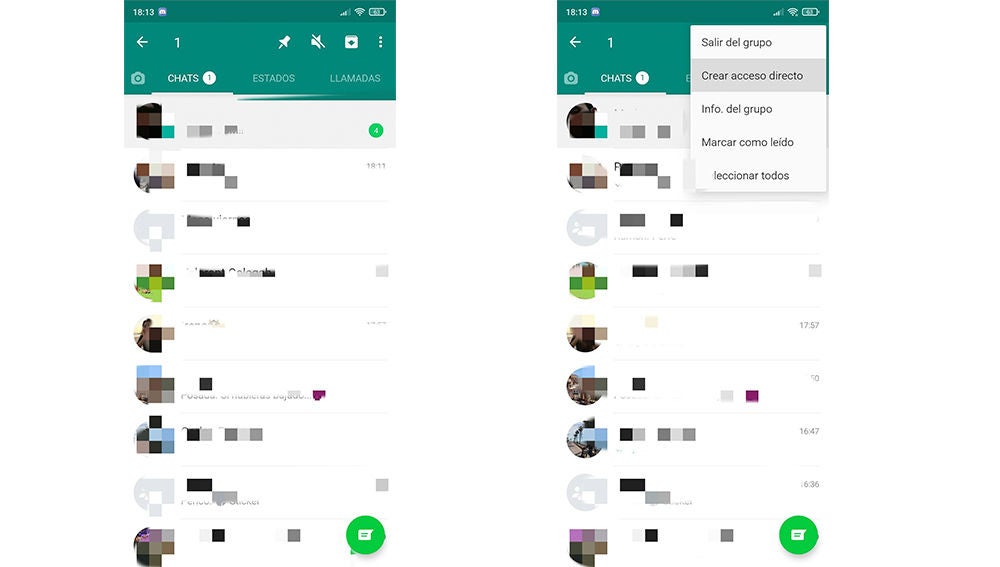 Crear acceso directo Whatsapp
