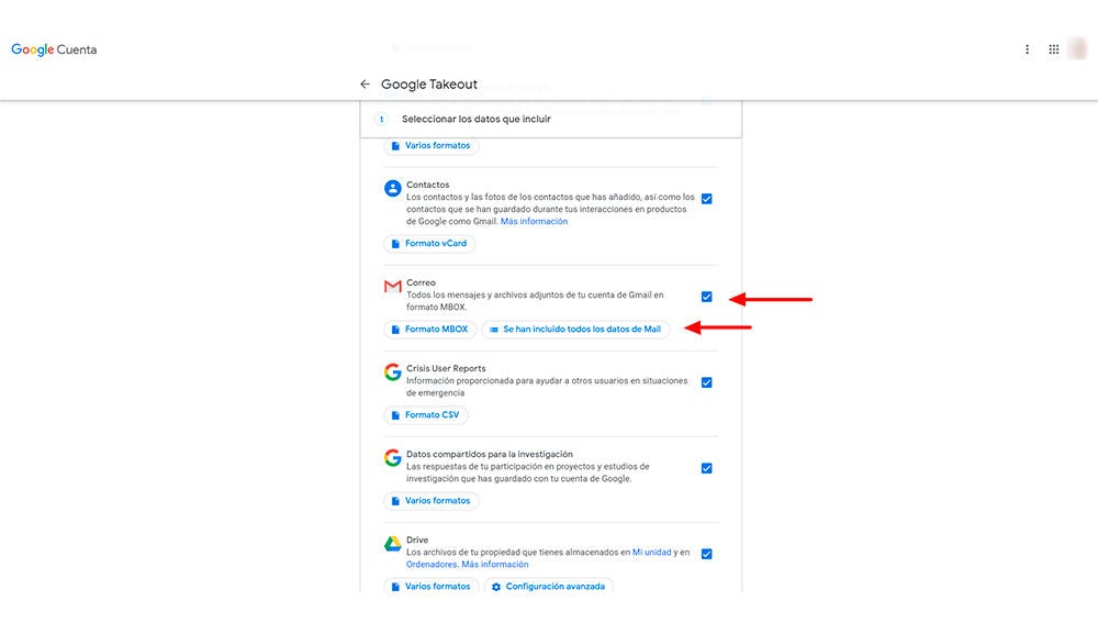 Hacer copia seguridad Gmail. Paso 2