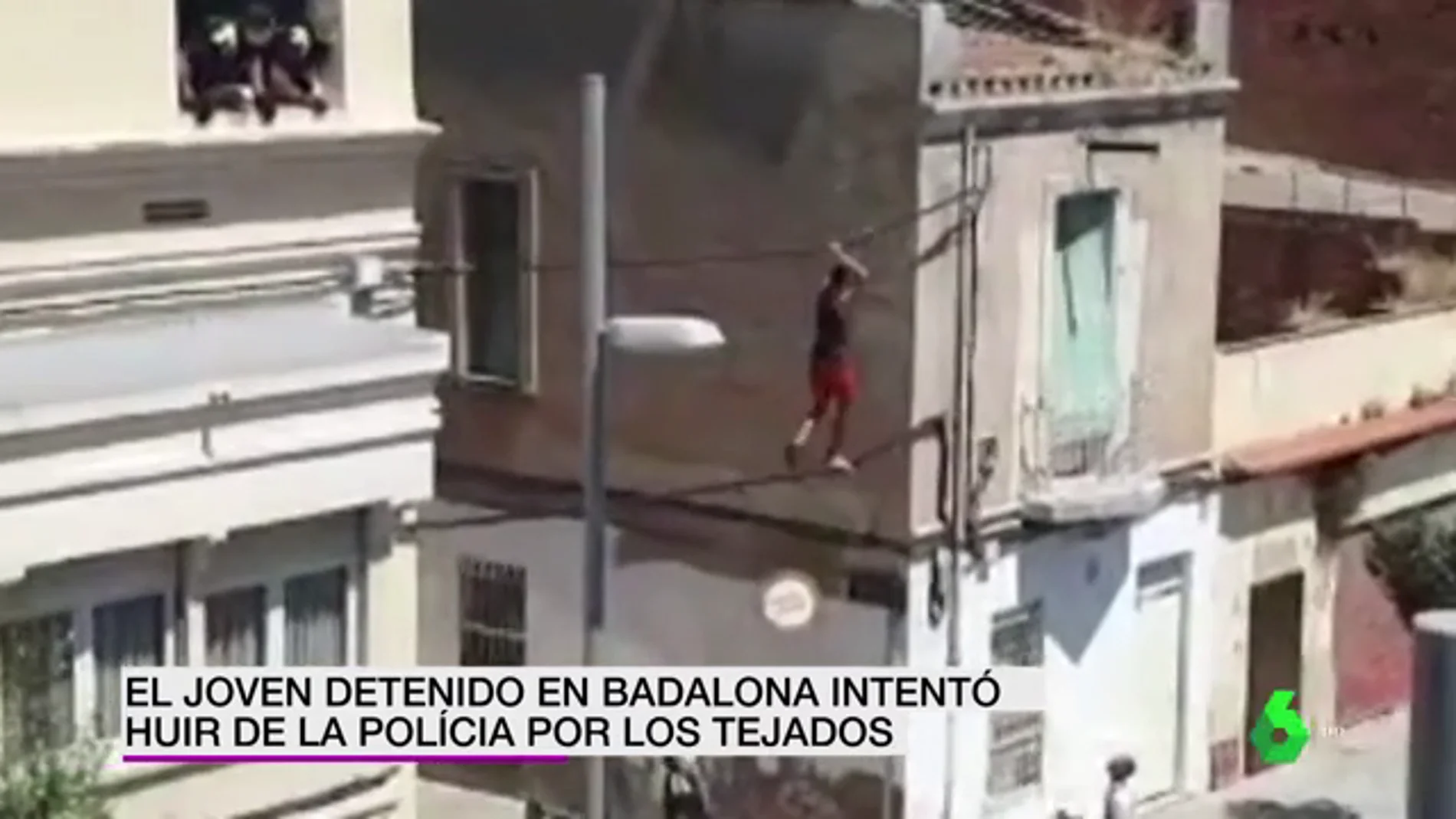 El vídeo en el que la Guardia Urbana detiene a un okupa mientras intenta huir por cables de alta tensión