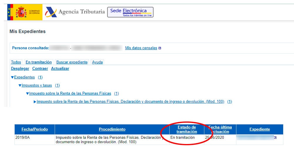 Comprobando el estado de la declaración