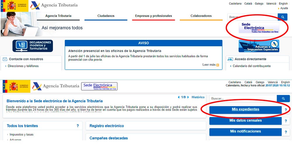 Accediendo a los expedientes en la sede electrónica 