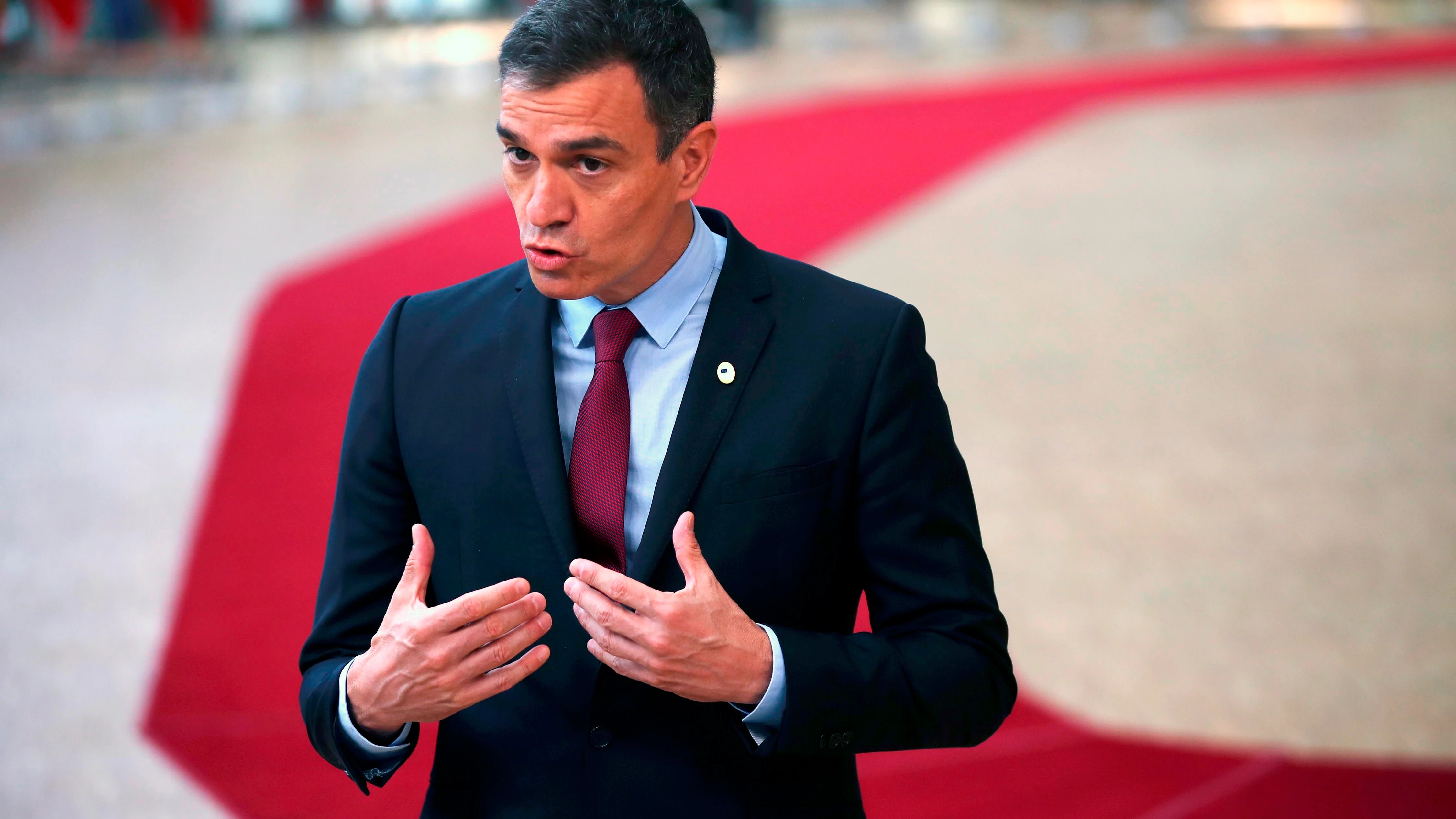 El presidente del Gobierno, Pedro Sánchez, comparece en Bruselas