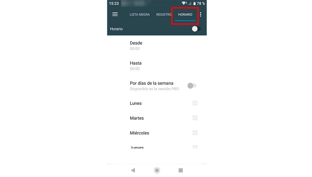 Bloqueando llamadas según el horario y el calendario