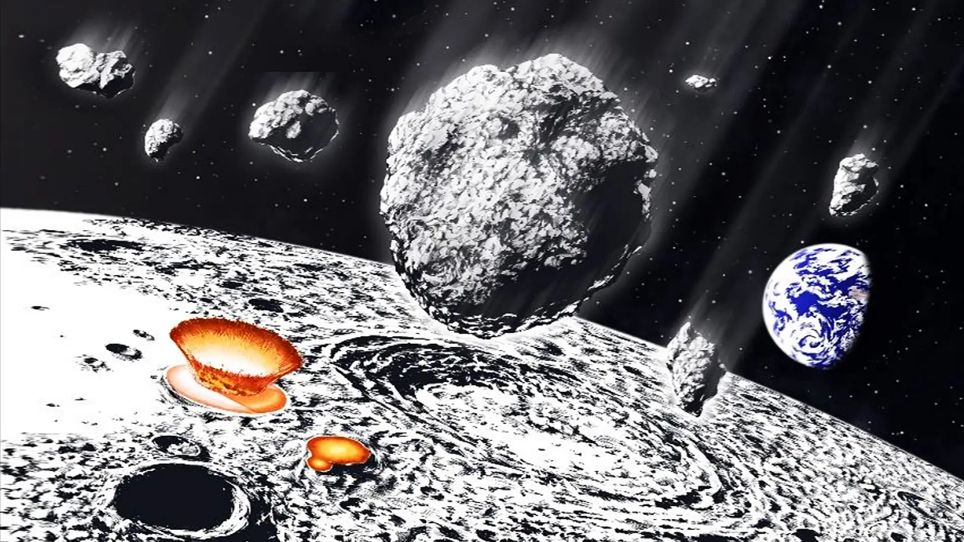 Bombardeo de meteoritos en la Luna