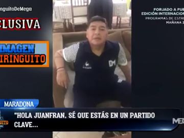 Exclusiva &#39;El Chiringuito&#39;: El vídeo de Maradona que motivó al Lugo para conseguir la permanencia