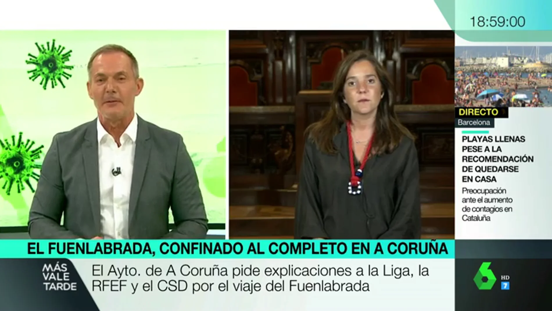 La alcaldesa de A Coruña afirma que aun no se puede hablar de rebrote por los casos del Fuenlabrada: "Es una situación limitada"