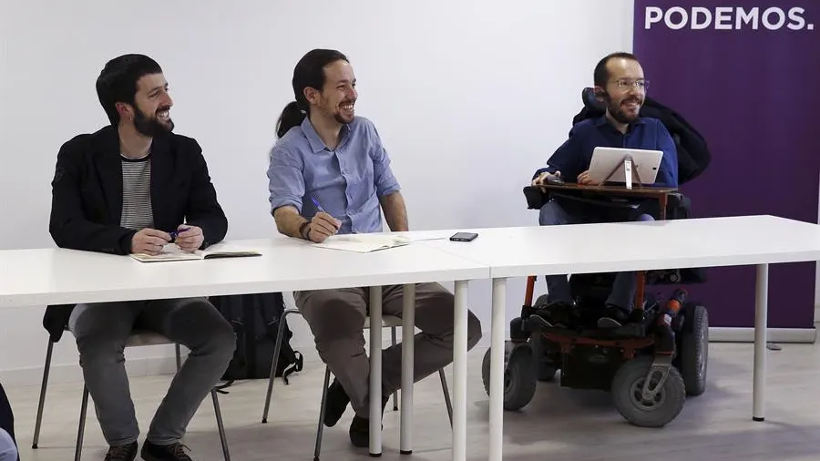 Juanma del Olmo, Pablo Iglesias y Pablo Echenique