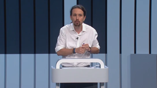 Pablo Iglesias en el debate electoral de 2016 Pablo Iglesias en el debate electoral de 2016
