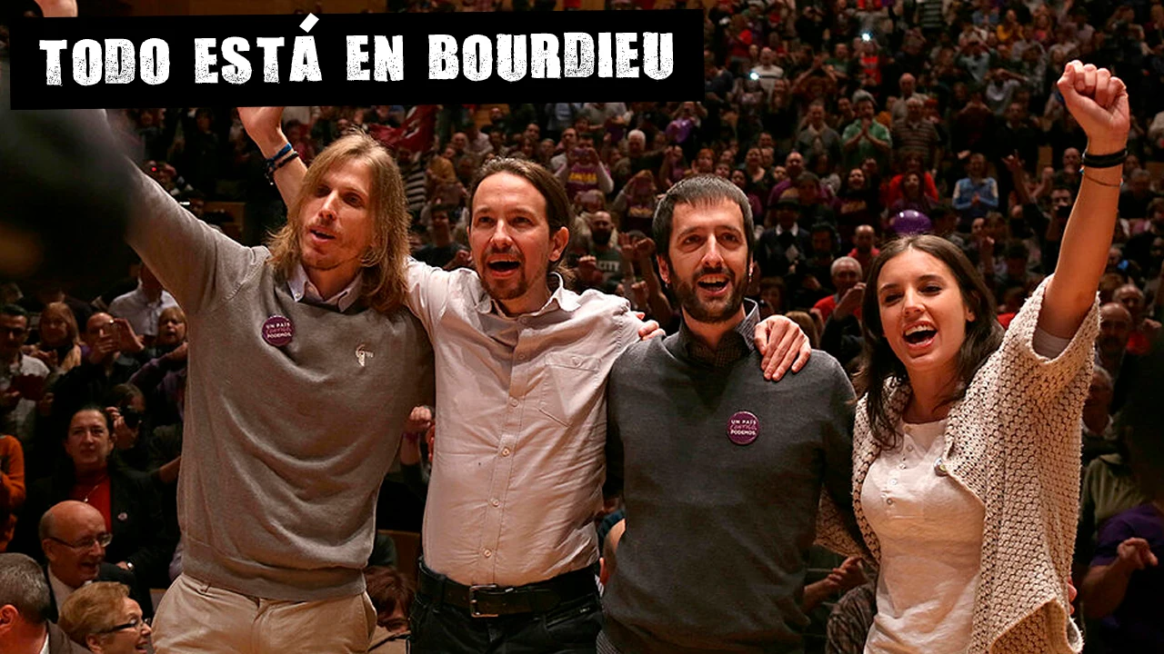 Pablo Fernández, Pablo Iglesias, Juanma del Olmo e Irene Montero en 2015