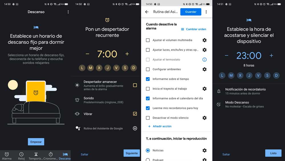 El nuevo horario de descanso del reloj de Google