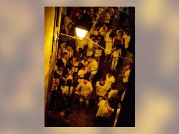 Fotografía facilitada por la Policía Local de Tafalla del desalojo de los jóvenes Fotografía facilitada por la Policía Local de Tafalla del desalojo de los jóvenes
