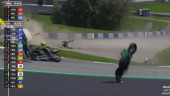Accidente entre Zarco y Morbidelli en el GP de Austria Accidente entre Zarco y Morbidelli en el GP de Austria