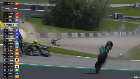 Accidente entre Zarco y Morbidelli en el GP de Austria