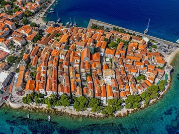 Foto aérea de Korcula Foto aérea de Korcula
